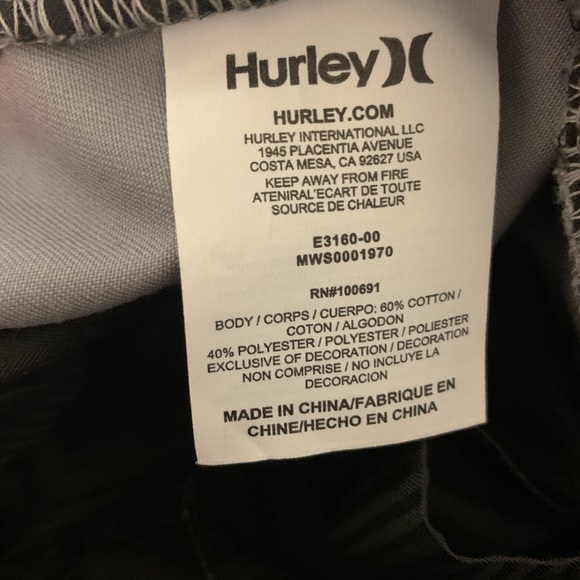 Hurley men’s flat front grey casual shorts - Picture 7 of 7